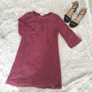 ◦ STLYE & CO ◦ Mauve lace bell sleeve tunic